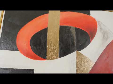 Abstrakte Kunst "Grafischer Rhythmus" mit Rahmen Wanddeko Wohnzimmer