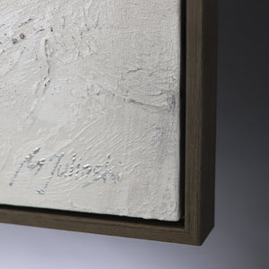 Strukturierte Acrylmalerei Grau Weiss Relief Nahaufnahme