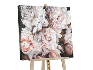 Blumenbilder acryl auf leinwand "Pfingstrosen Strauß"
