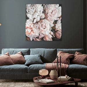 Blumenbilder acryl auf leinwand "Pfingstrosen Strauß"