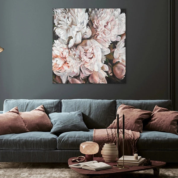 Blumenbilder acryl auf leinwand "Pfingstrosen Strauß"
