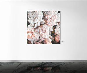 Blumenbilder acryl auf leinwand "Pfingstrosen Strauß"